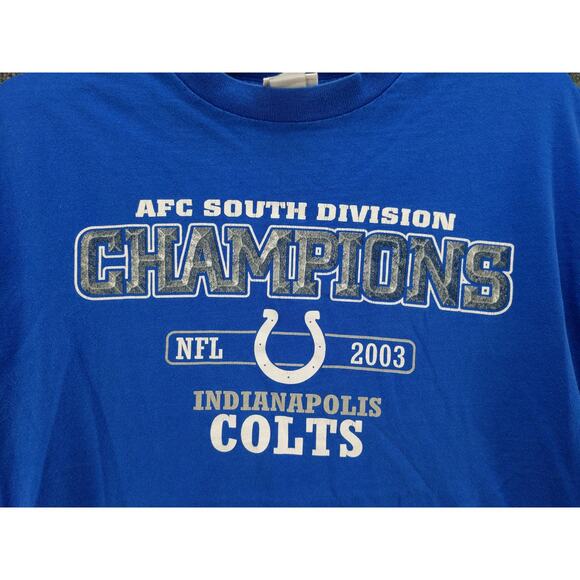 Vintage 2003 NFL AFC Champions Indianapolis Colts T Shirt Size L - Picture 5 of 10